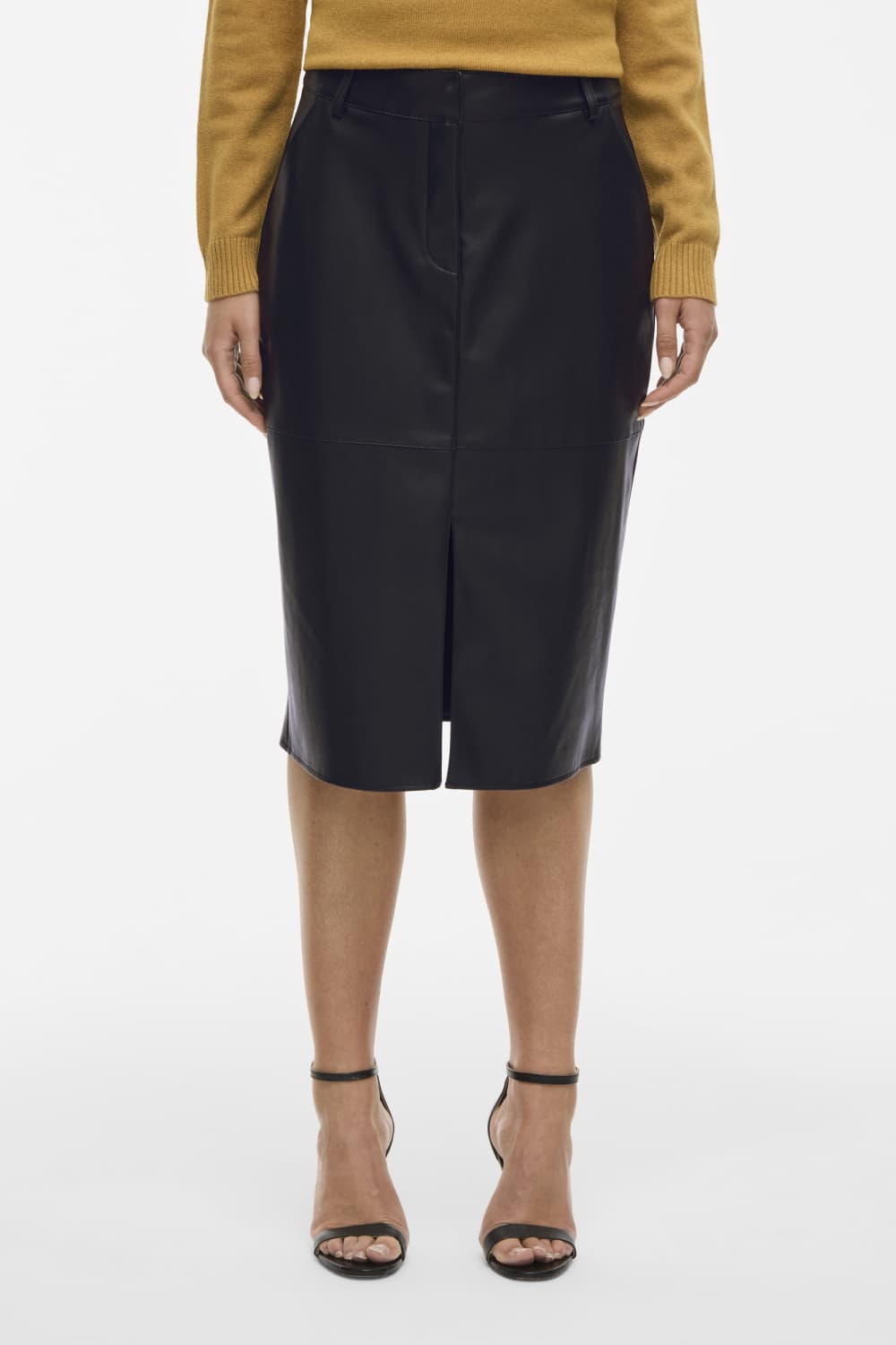 Vila zwarte dames rok | Regular fit | Steekzakken | Coating patroon | Knoop- en ritssluiting | Duurzaam | High waist