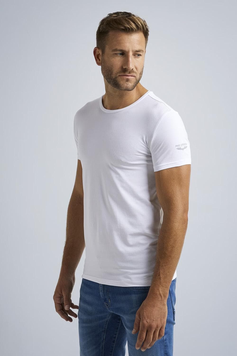 PME legend witte heren t-shirt | Ronde hals | Slim Fit | Duurzaam | Korte mouw