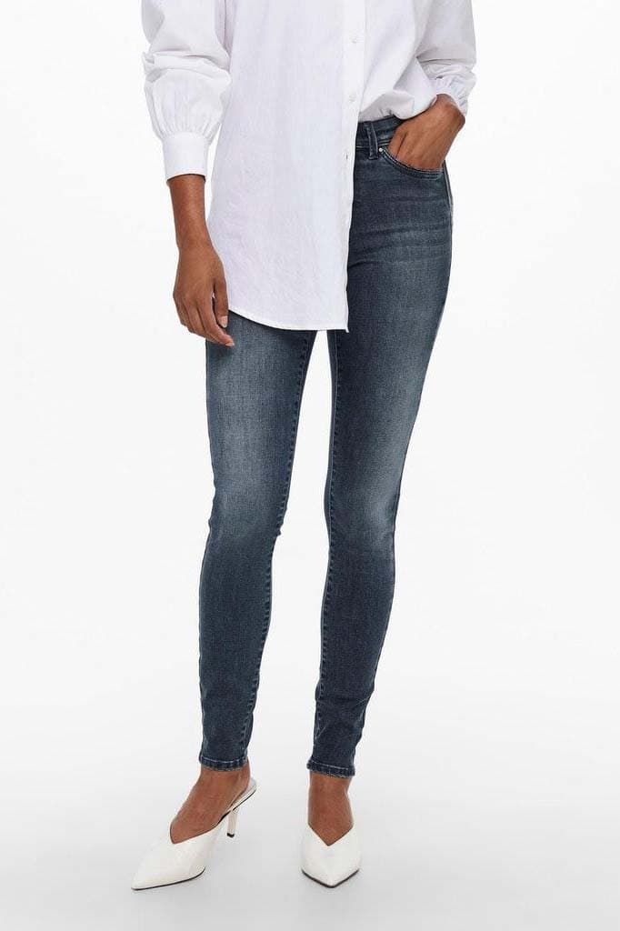 Only blauwe dames jeans | Regular waist | Stonewash wassing | Skinny Fit | 5-Pocket zakken | Knoop- en ritssluiting | Duurzaam | Regular waist