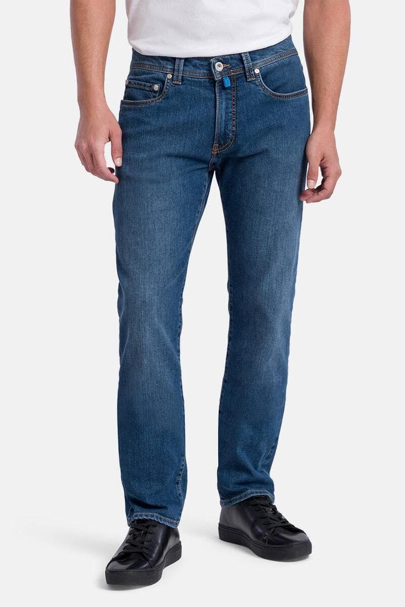 Pierre Cardin blauwe heren jeans | Stonewash wassing | Tapered fit | 5-Pocket zakken | Knoop- en ritssluiting | Duurzaam | Regular waist