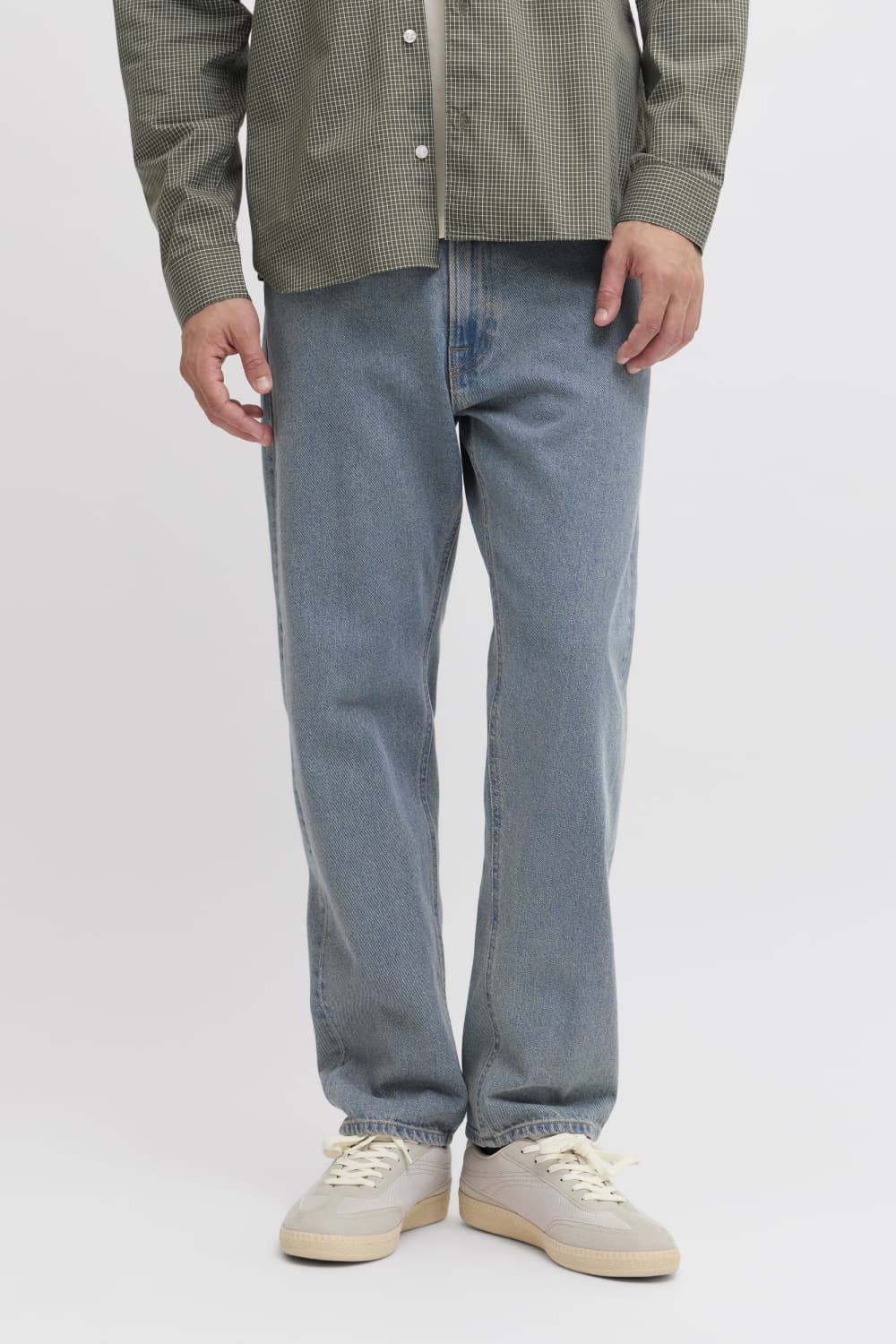 JJ Rebel blauwe heren jeans | Bleached wash wassing | Straight fit | 5-Pocket zakken | Knoop- en ritssluiting | Regular waist