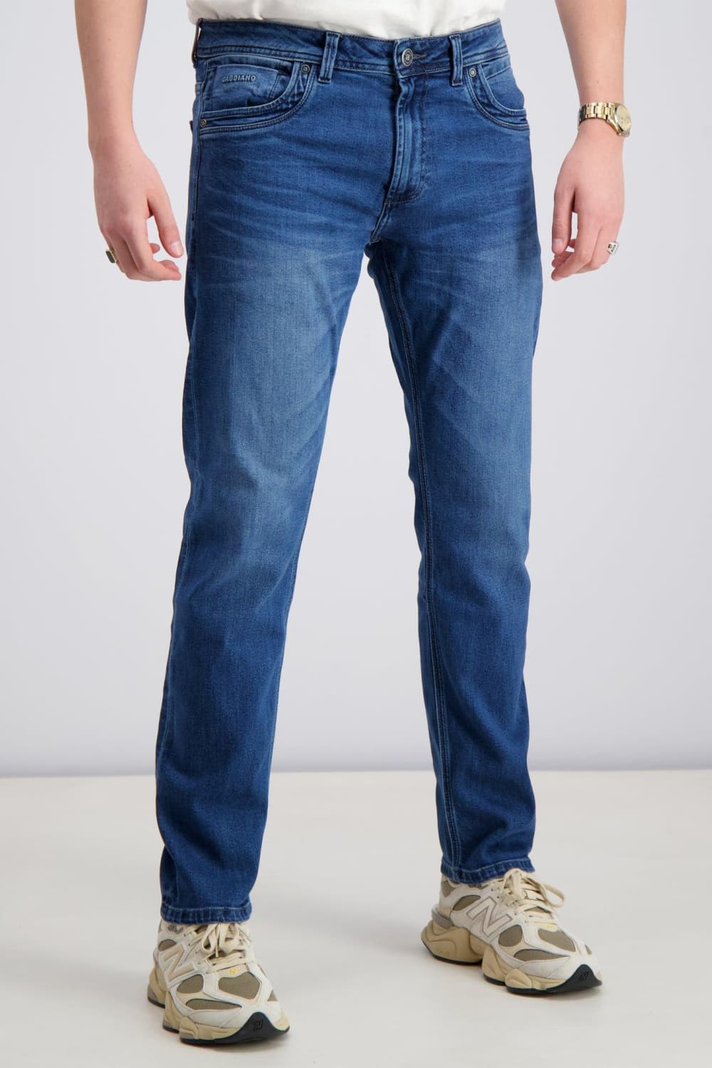 Gabbiano blauwe heren jeans | Stonewash wassing | Tapered fit | 5-Pocket zakken | Knoop- en ritssluiting | Regular waist