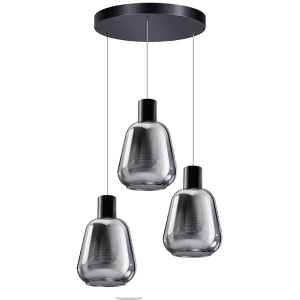 Hanglamp Gary smoke 3 lichts