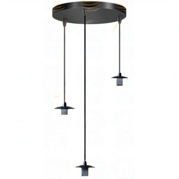 Plafondplaat Orb zwart 3 lichts