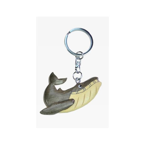 Sleutelhanger Bultrug walvis - naturel - 11 cm - hout -