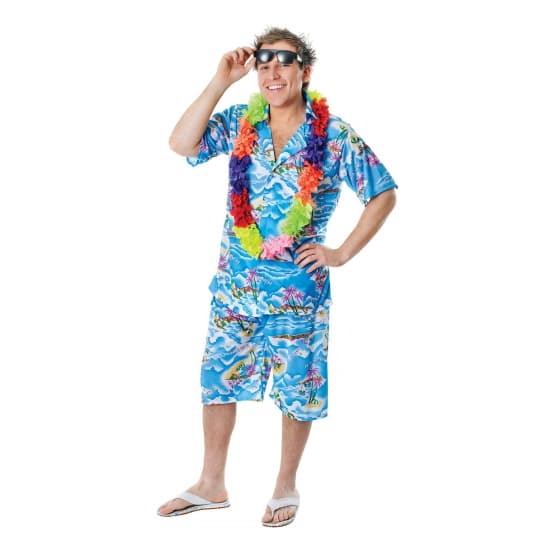 Lichtblauw Hawaii pak voor heren