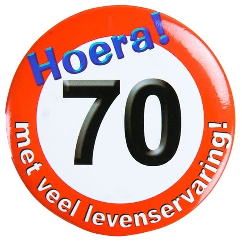Stopbord button 70 jaar