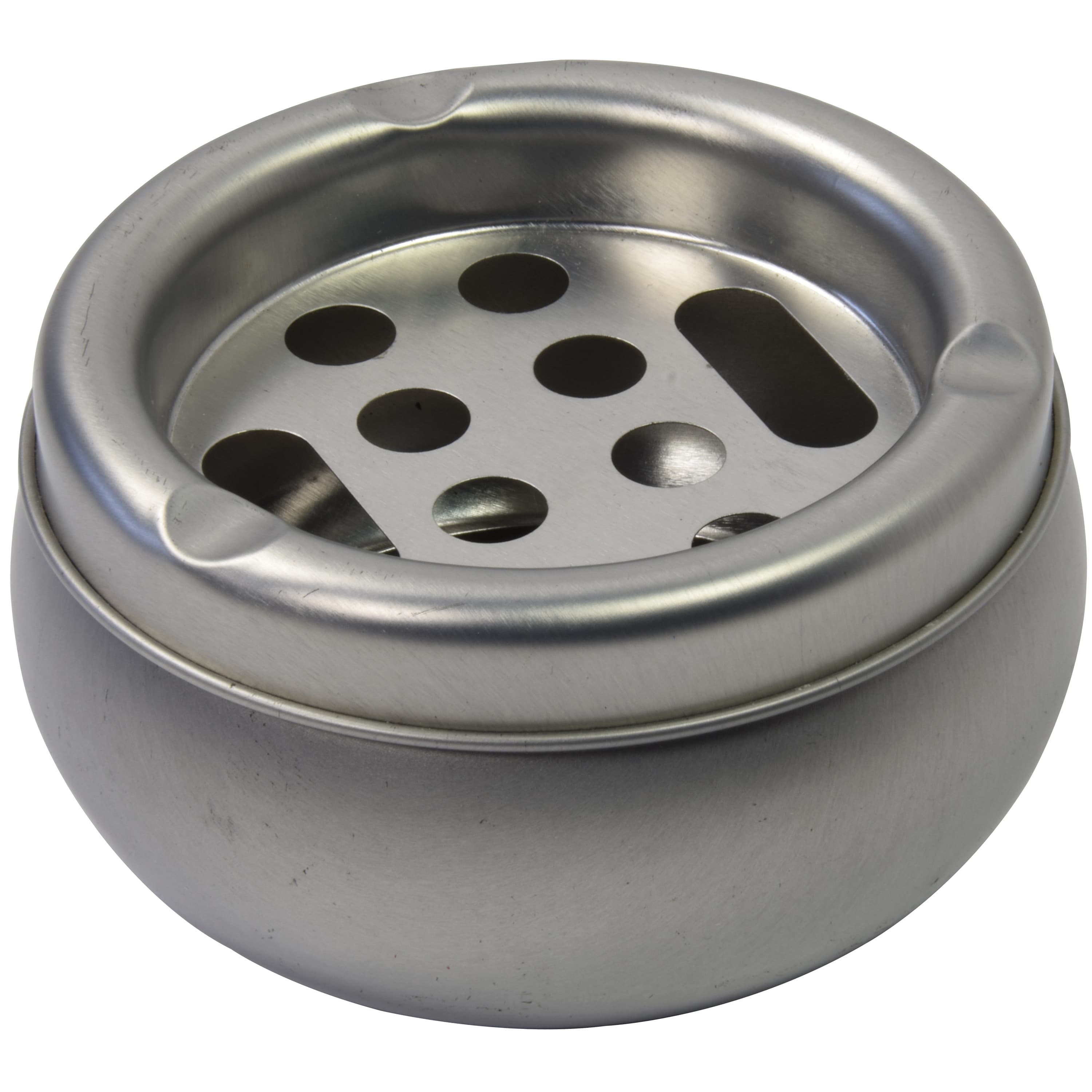 Tin Asbak - mat zilver - Dia 10 x H5 cm