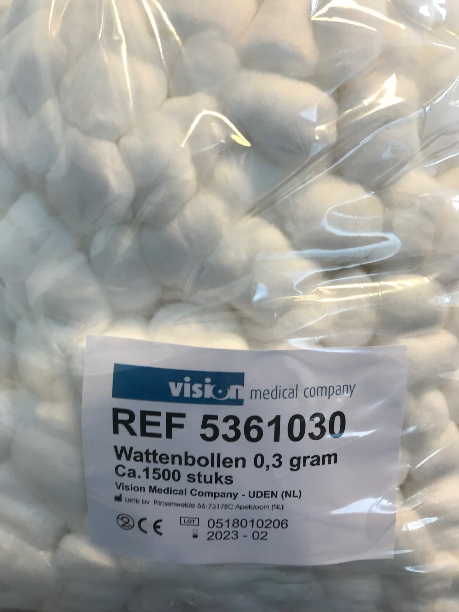 Lettix - Wattenbollen 0,3 Gram, 1500 Stuks - Meerdere Afmetingen Beschikbaar - 500 stuks- Verschillende maten verkrijgbaar