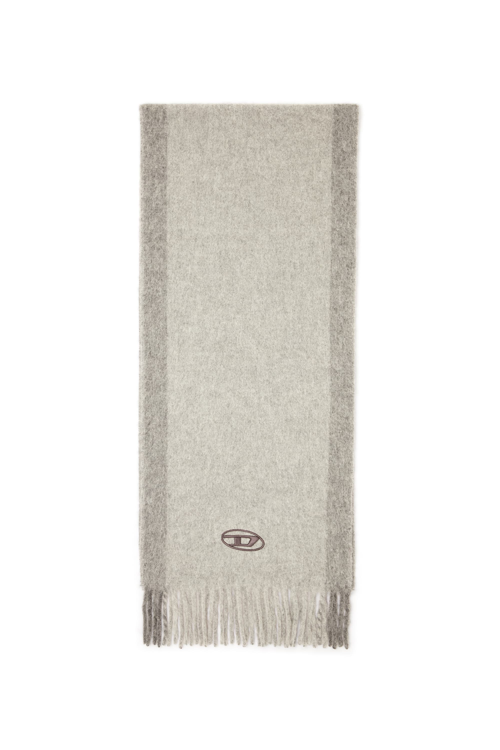Diesel - Wool-blend scarf with contrast stripes - Scarf - Man - Grey