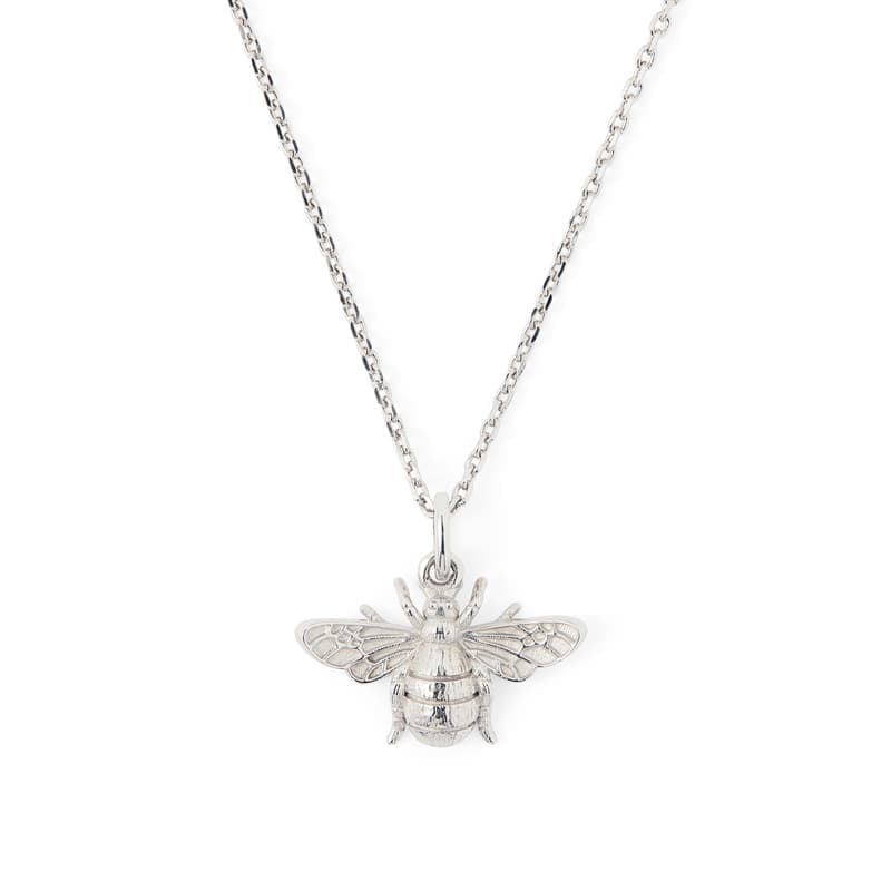 Aspinal of London Bee Charm Necklace in Sterling Silver 925