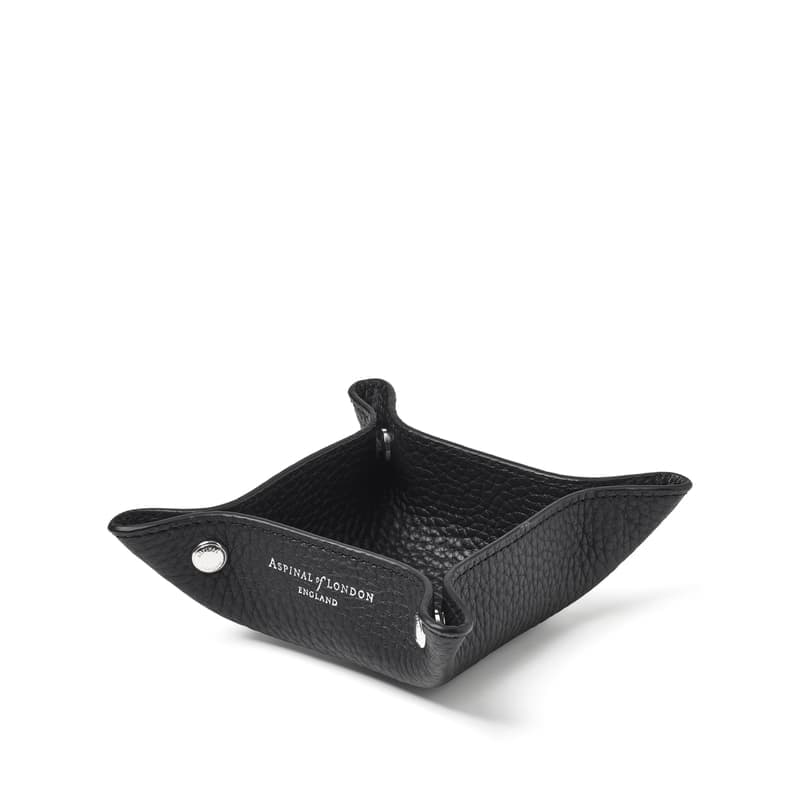 Aspinal of London Mini Soft Tidy Tray in Black Pebble