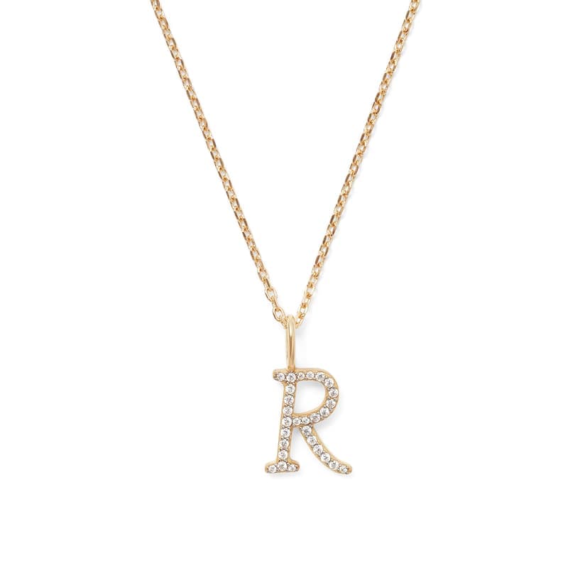 Aspinal of London Diamond Initial Necklace in 14ct Gold - Letter R