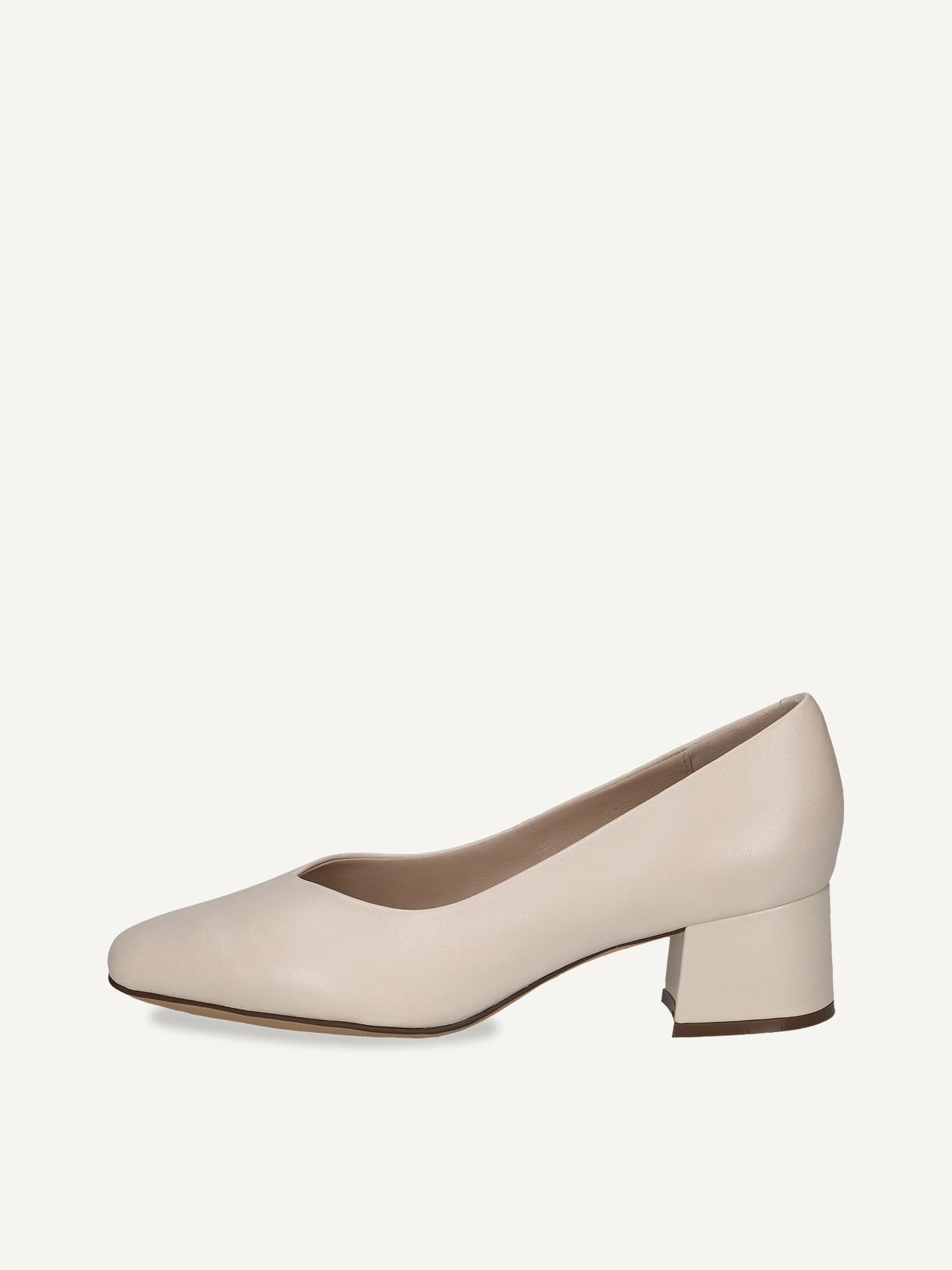 CAPRICE Pumps, beige, made of Leather with Trapeze heel, Size 40