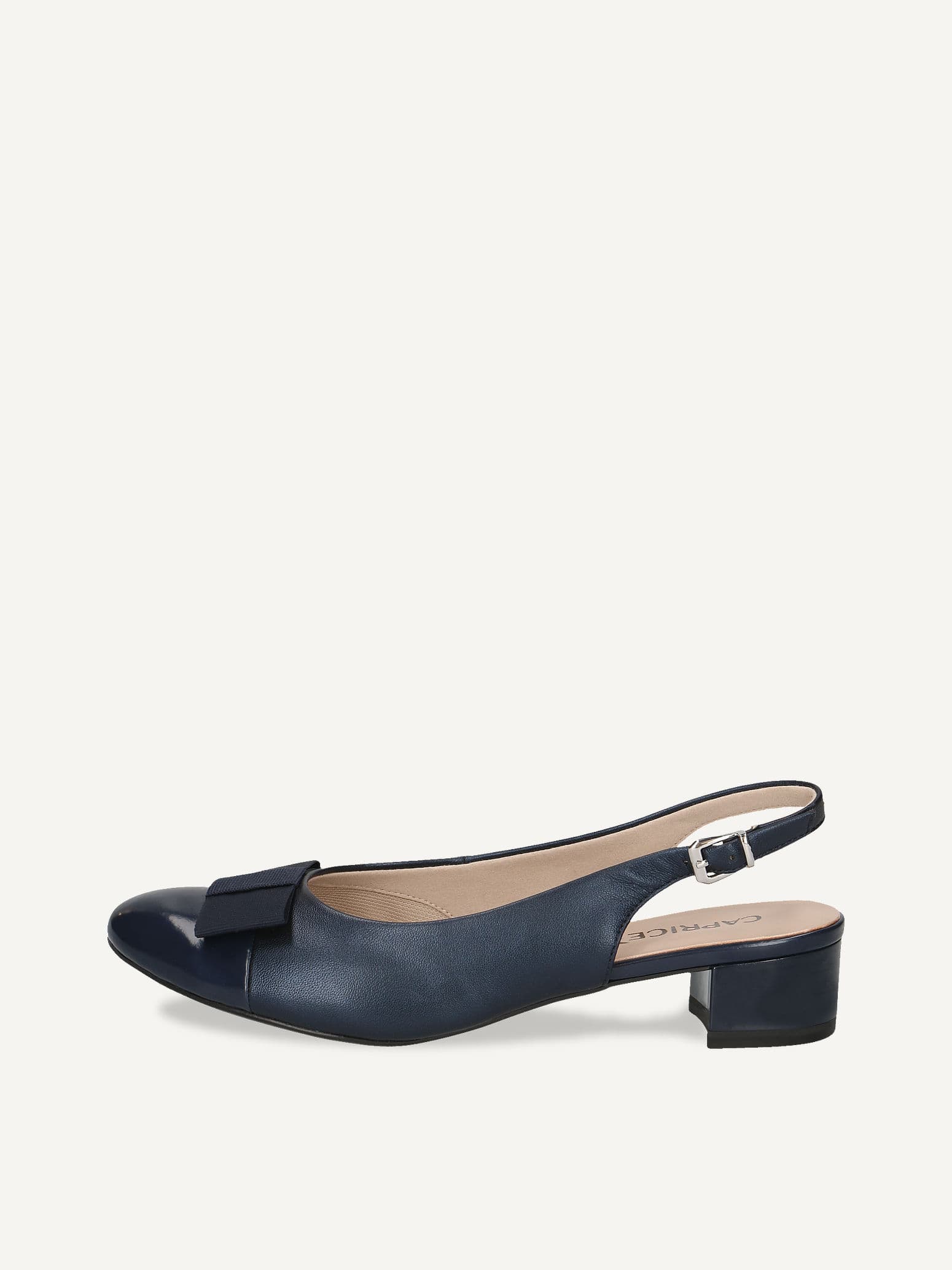 CAPRICE sling pumps, blue, made of Leather/synsthetik/textile with Block heel, Size 40.5