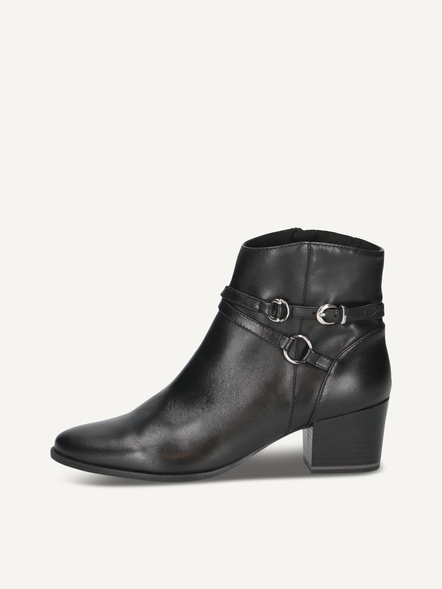 CAPRICE Bootie, black, made of Leather with Block heel, Size 37.5