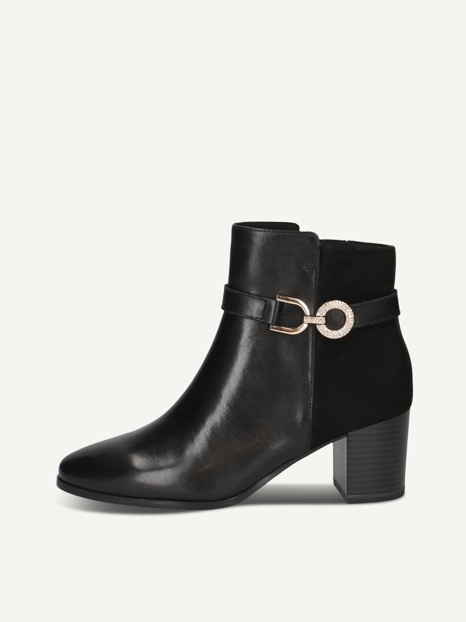 CAPRICE Bootie, black, made of Leather with Block heel, Size 36