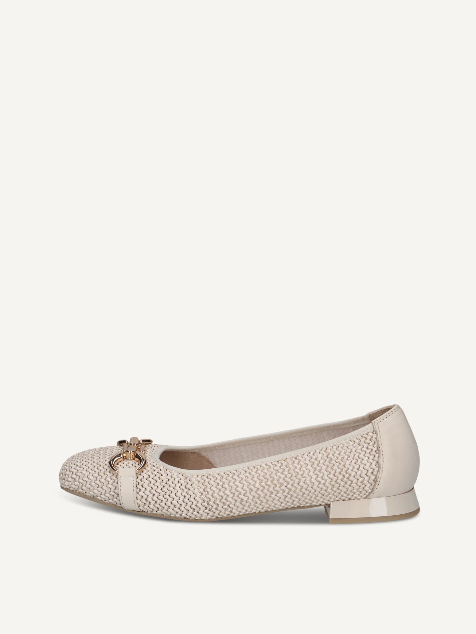 CAPRICE Ballerina, white, made of Leather and synthetic with Trapeze heel, Size 41