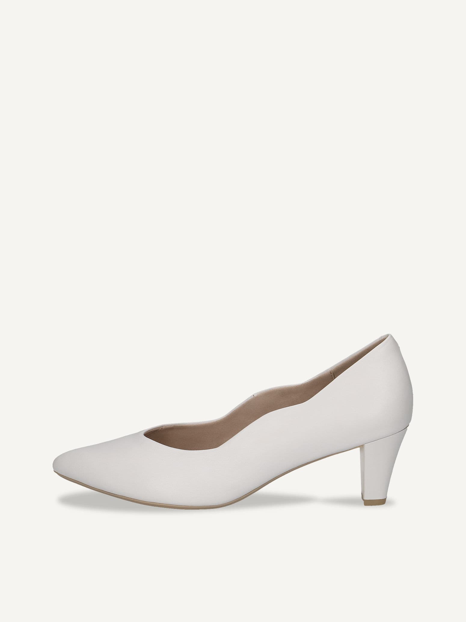 CAPRICE Pumps, white, made of Leather with Funnel heel, Size 39