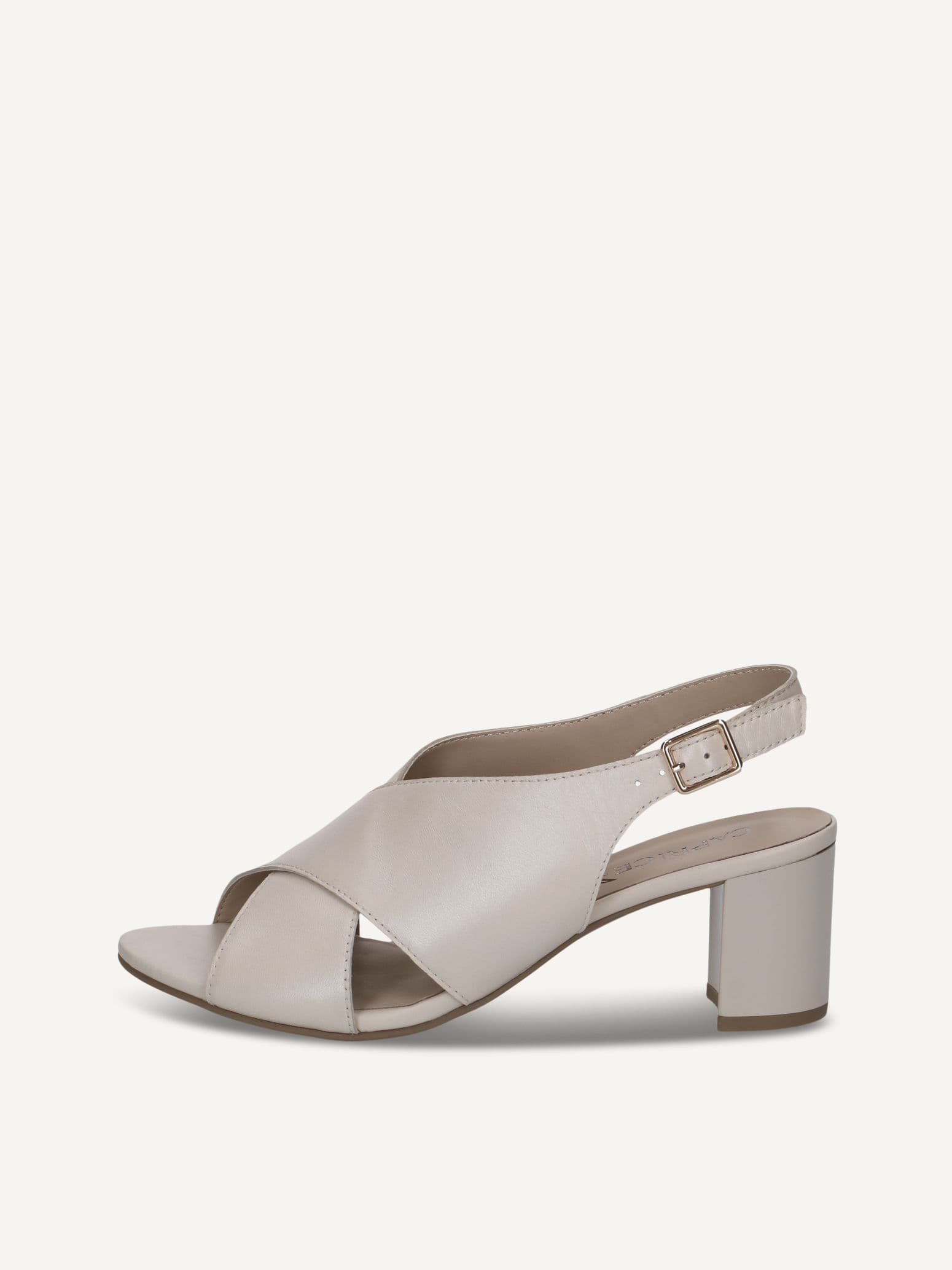 CAPRICE Heeled sandal, beige, made of Leather with Block heel, Size 41