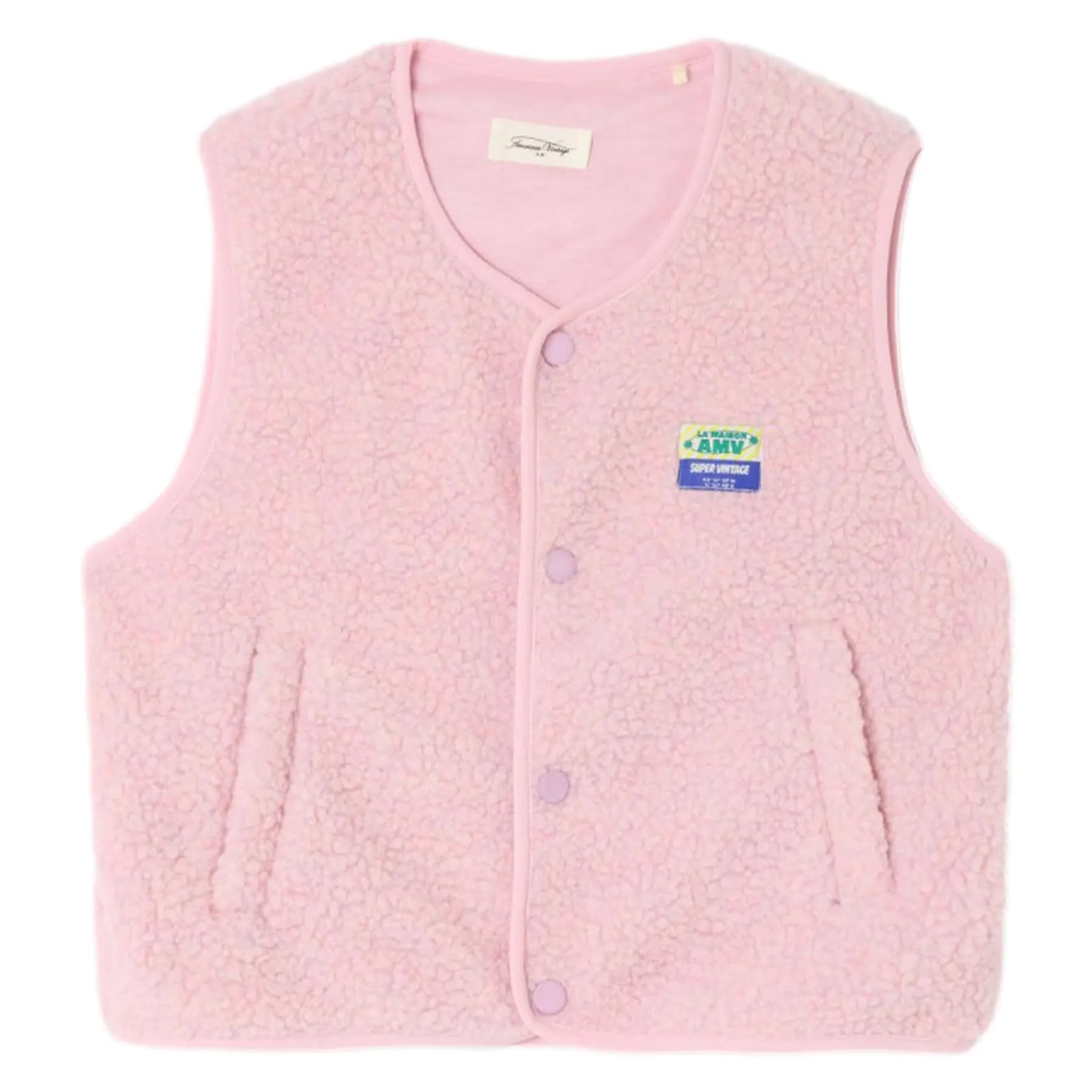 Mouwloze ruime fleece kind American Vintage