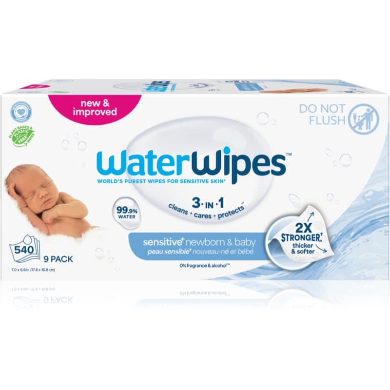 WaterWipes Baby Wipes 9 Pack Tedere Vochtige Babydoekjes 9x60 st