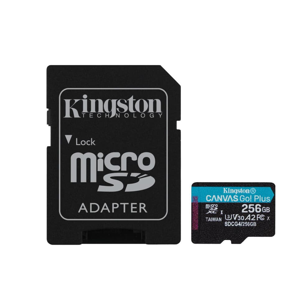 Micro SDXC-geheugenkaart - Kingston - Canvas Go Plus - 256 Go - U3, V30, A2 - 200MB/s, 160MB/s