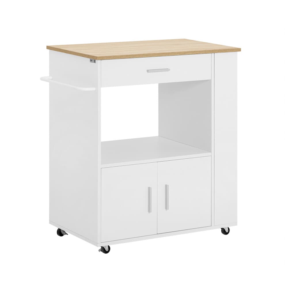 SoBuy Rolwagen Keukenwagen Wit, 75x46x83 cm