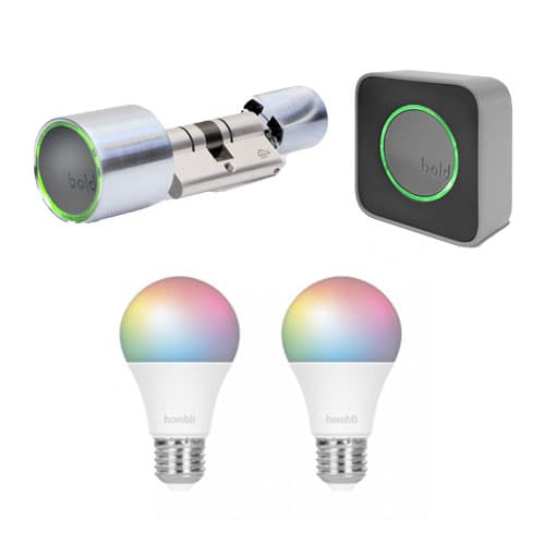 Bold Smart Lock SX33 + Bold Connect Bridge + gratis Hombli Smart Bulb E27 Colour 2-Pack
