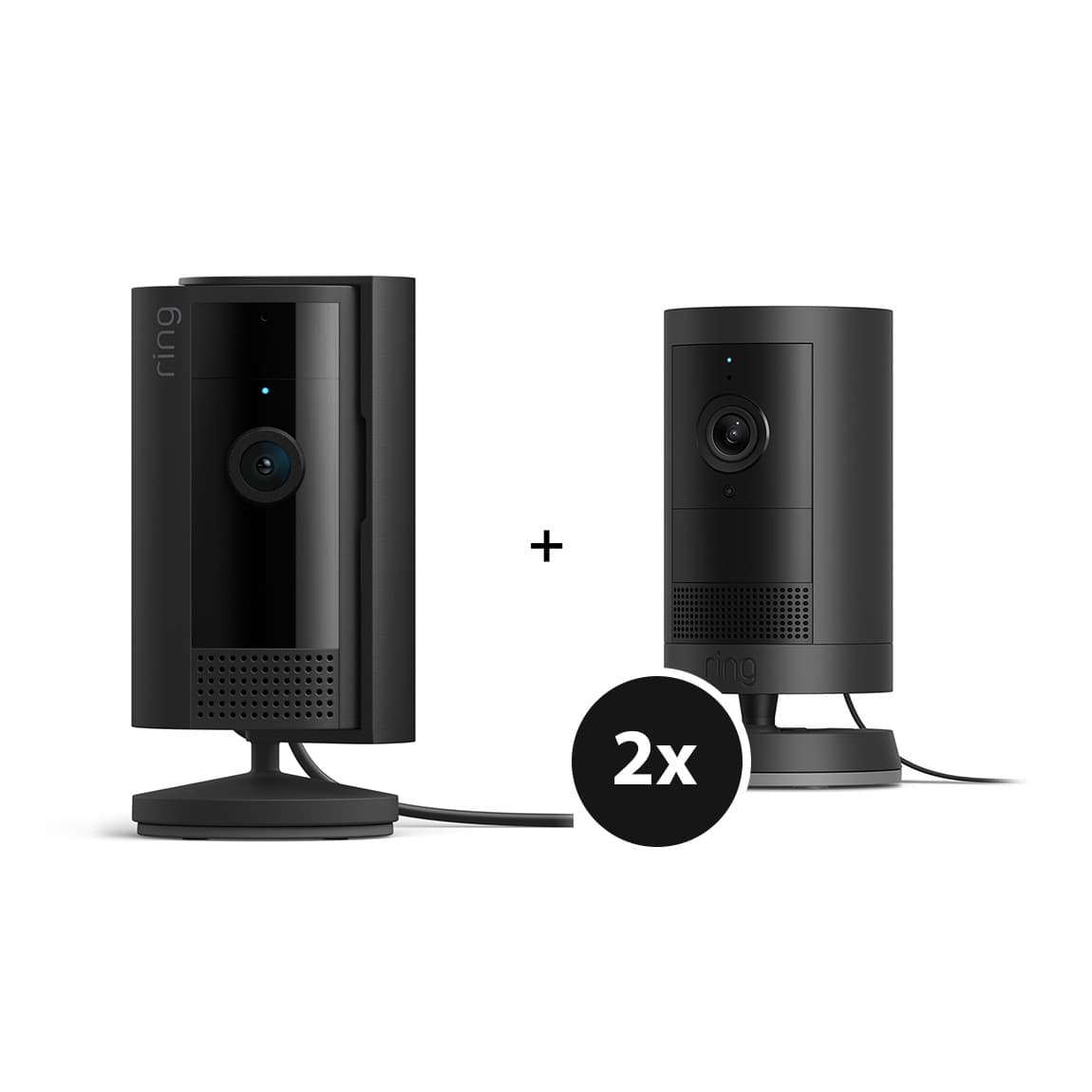 Ring Outdoor Cam Plus - Battery - 2 Pack + Indoor Cam (2nd Gen)