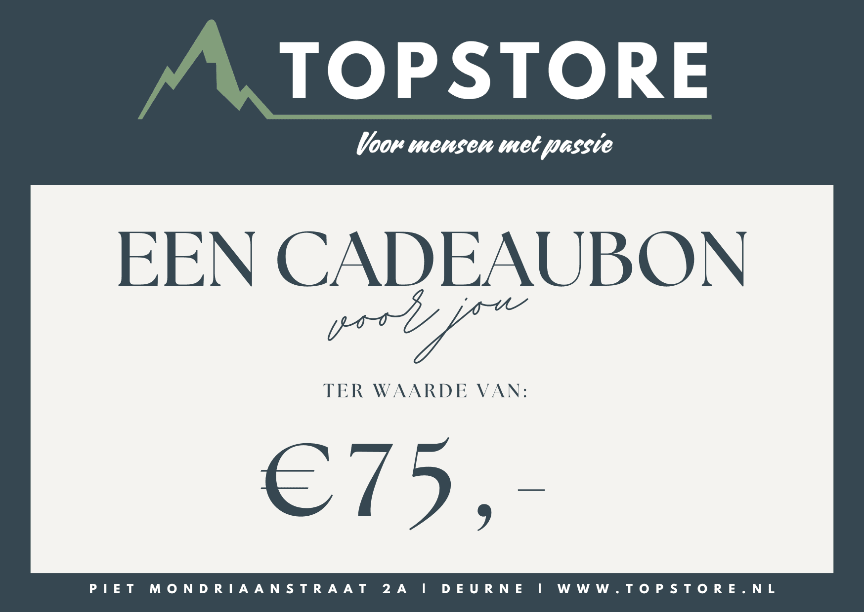 Cadeaubon TOPSTORE € 75,-