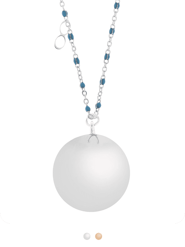 Proud MaMa Zwangerschapsketting Babybel Ketting Mother Fine silver/blu