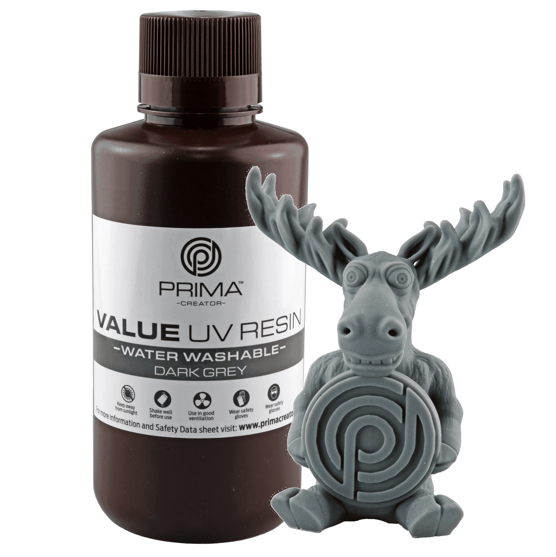 Primacreator Value Water Washable Uv Resin - 500 G - Dark Grey