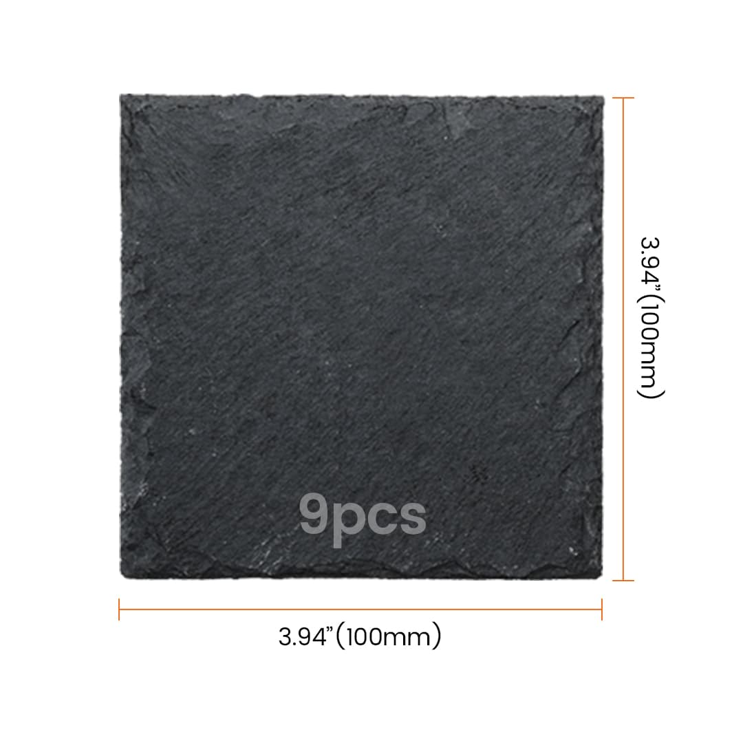 Algolaser Square Slate Coaster (9 Pcs)