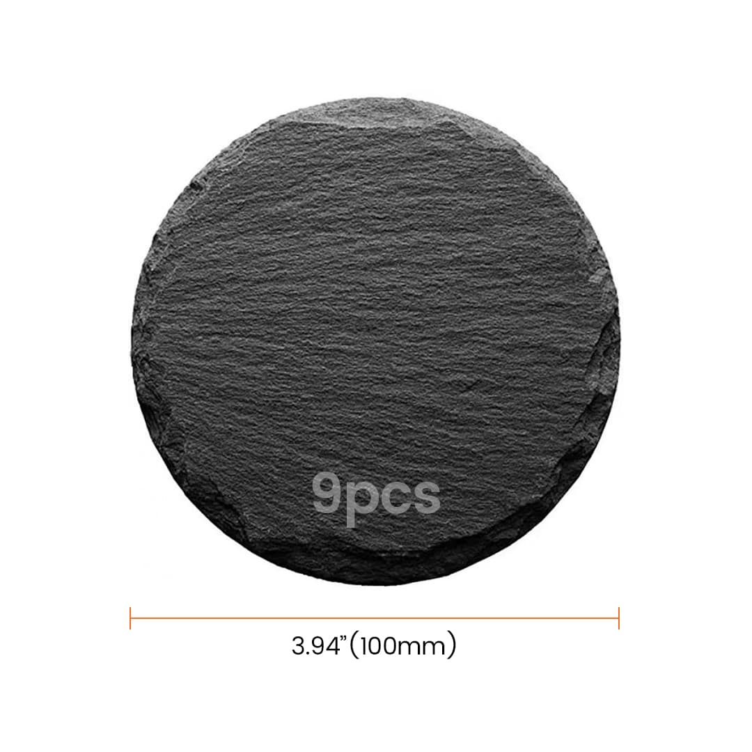 Algolaser Round Slate Coaster (9 Pcs)