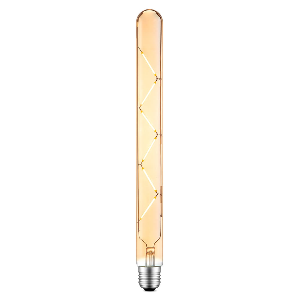Edison Vintage LED filament lichtbron Tube - Amber - Spiraal - Retro LED lamp - 3/3/30cm - geschikt voor E27 fitting - Dimbaar - 5W 500lm 2700K - warm