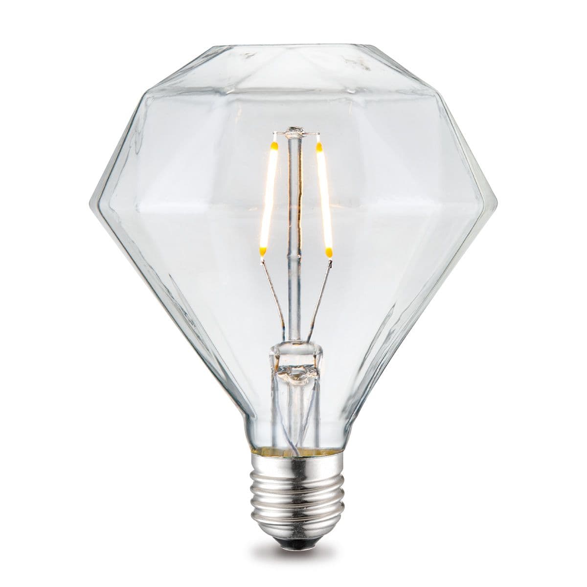 Edison Vintage LED filament lichtbron Diamond - Helder - D95 Deco - Retro LED lamp - 9.5/9.5/13.5cm - geschikt voor E27 fitting - Dimbaar - 4W 350lm