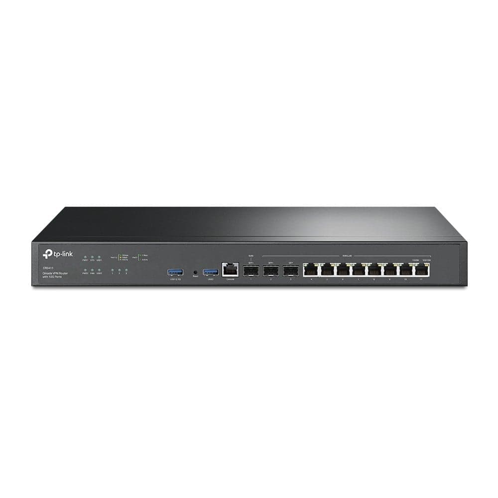 TP-Link Omada ER8411 bedrade router Gigabit Ethernet Zwart ER8411