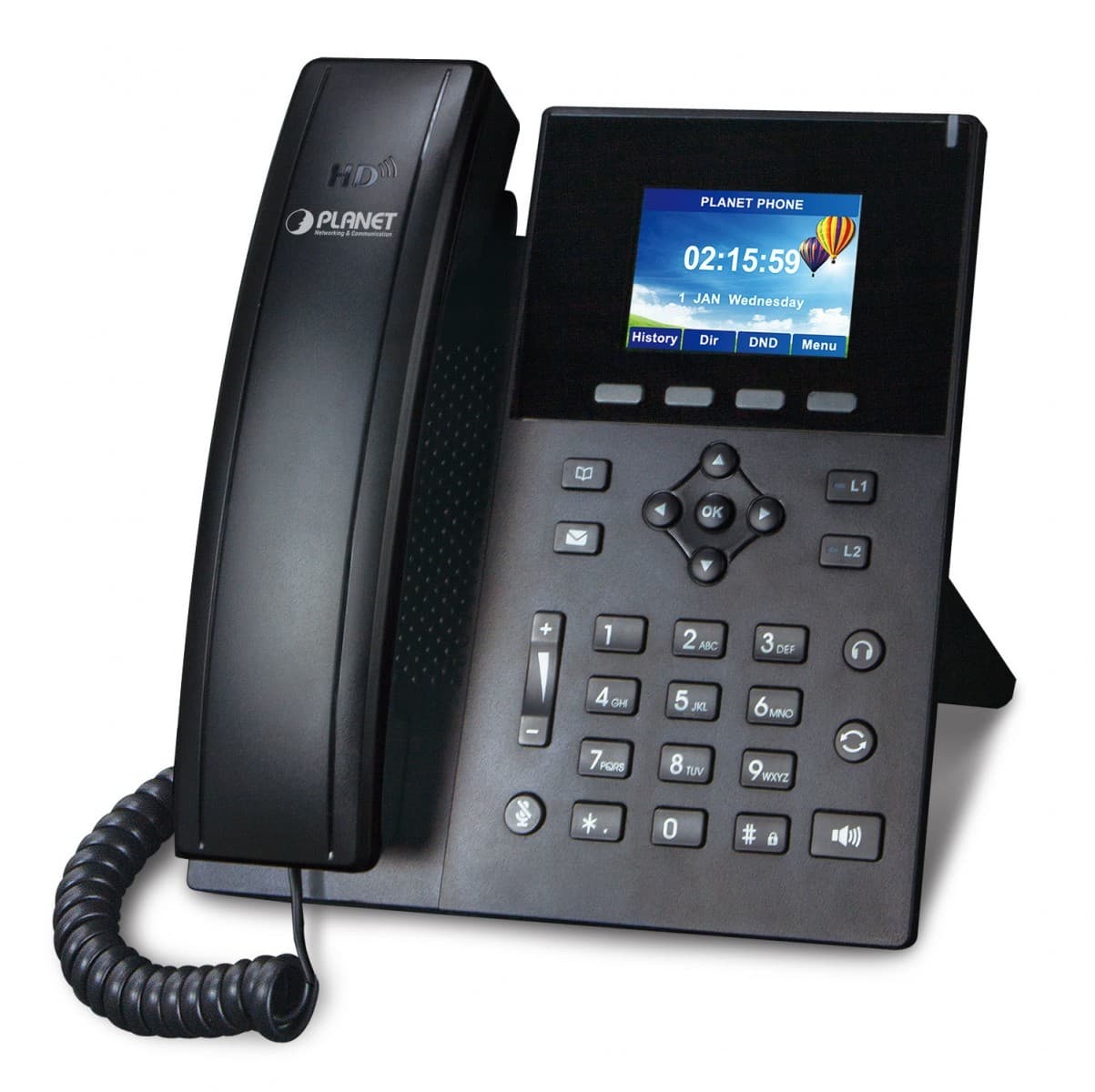 PLANET High Definition Color POE IP telefoon Zwart 6 regels VIP-1260PT