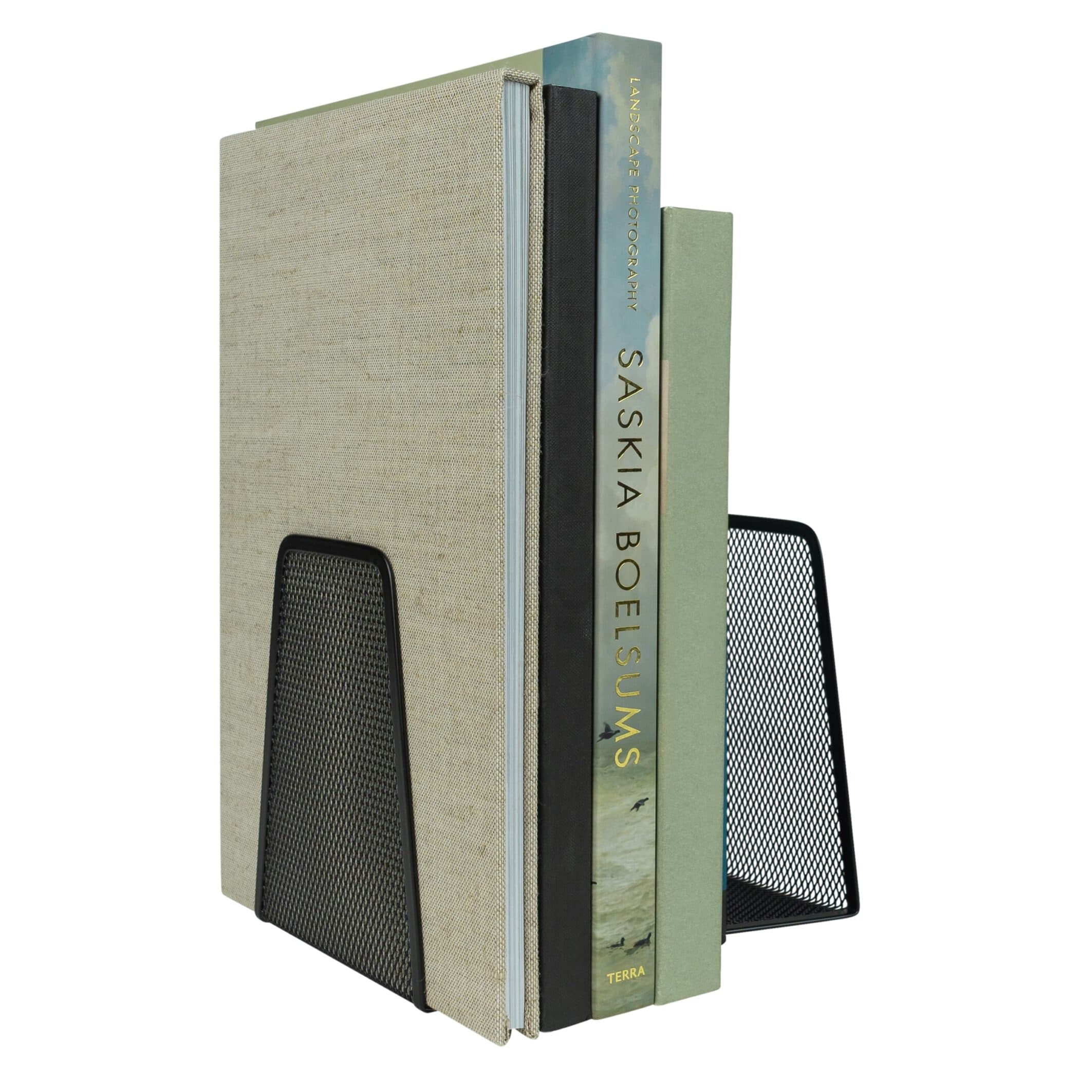 QUVIO Boekensteunen set van 2 - Staal - Zwart - 13 x 10 x 15 cm
