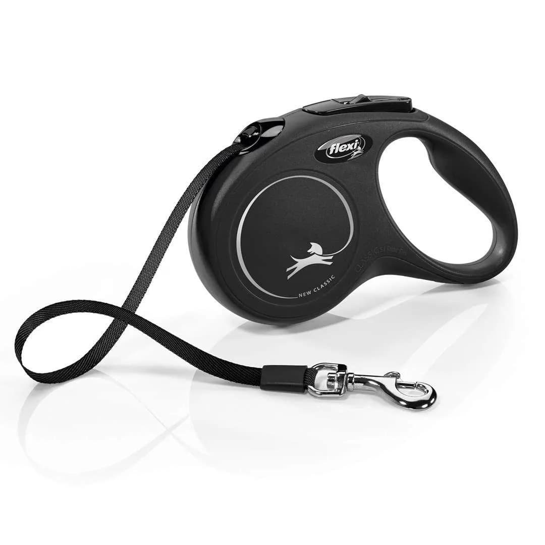 Flexi New CLASSIC 5 m Zwart Hond Intrekbare riem