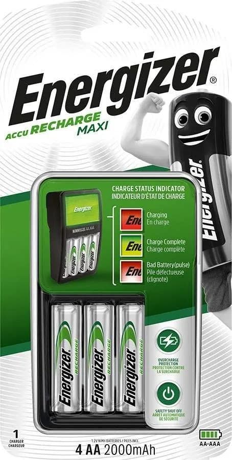 Energizer Maxi ACCU HR6 POW batterijlader + 2 AA 2000 mAh batterijen
