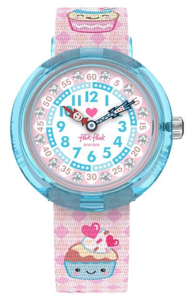 Flik Flak Kid's bake it up (31,85 mm) witte en roze horloge