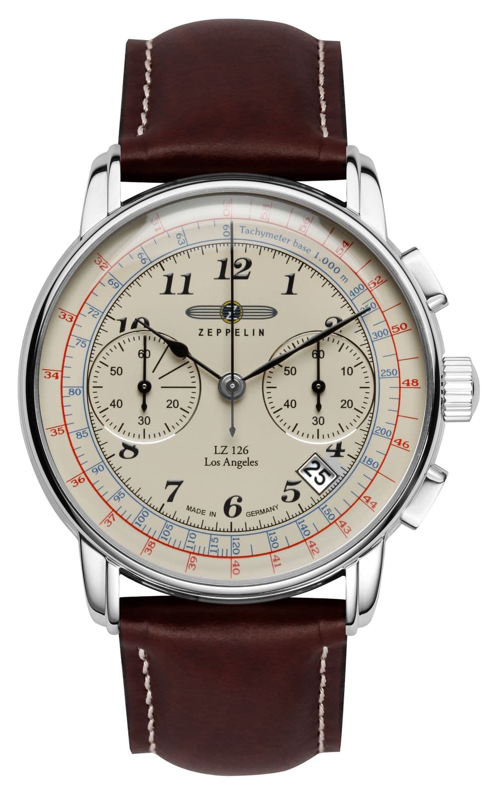 Zeppelin Lz 126 Los Angeles quartz chronograaf (42 mm) beige horloge