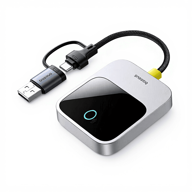 Baseus SafeJourney Series Draadloze CarPlay Adapter Space Grey