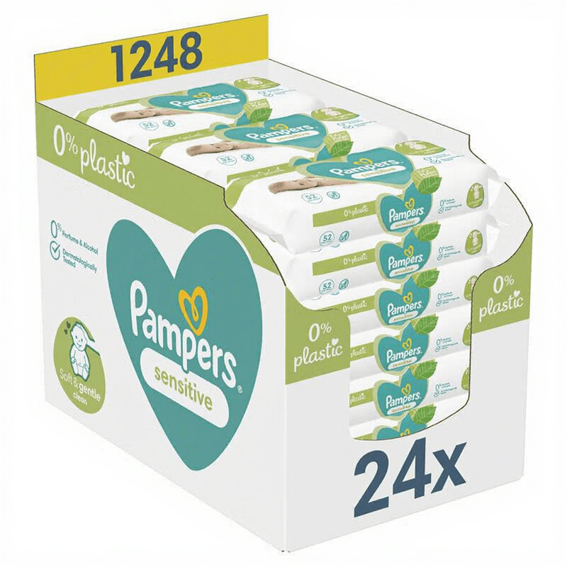 Pampers Sensitive plasticvrije babydoekjes 15 x 52 stuks