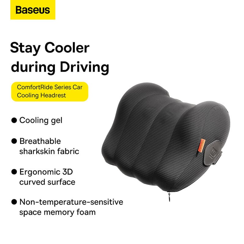 Baseus ComfortRide-serie koelende hoofdsteun voor auto, zwart