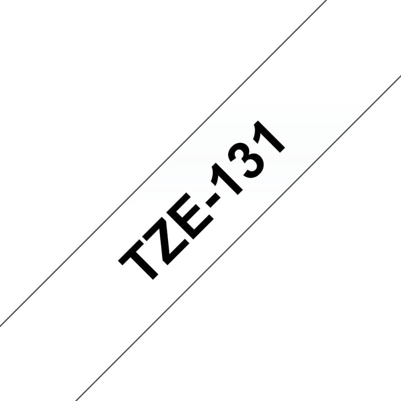 Brother 12 mm x 8 m Zwart op transparant TZe labelprintertape