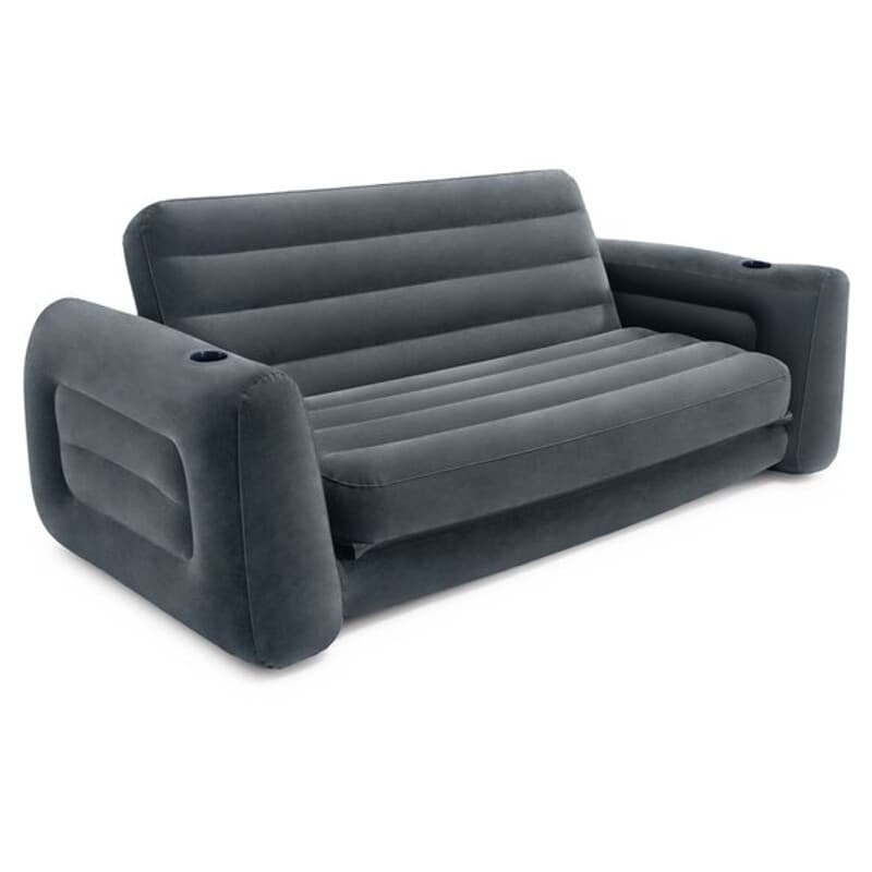 INTEX uittrekbare bank - donkergrijs, 203 x 231 x 66 cm