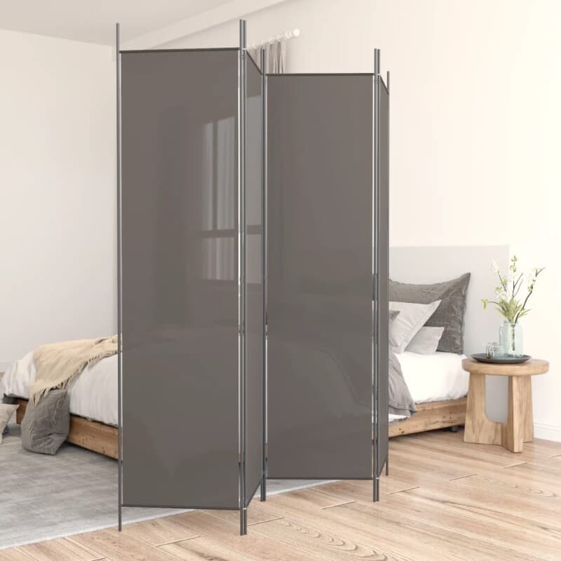 VidaXL 4-panelen kamerscherm van stof - antraciet, 200 x 220 cm
